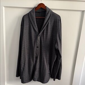 Perry Ellis Marled Knit Cardigan • 3XLT Charcoal Gray • Shawl Collar • GUC